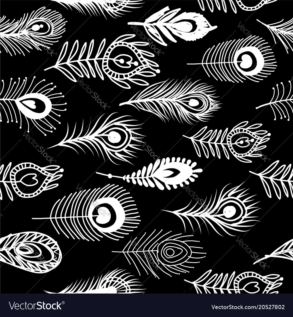 Peacock feathers seamless pattern for your design