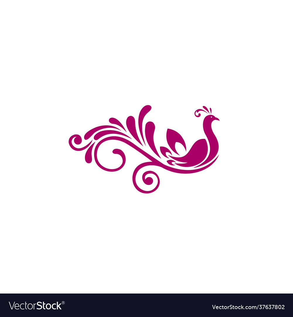 Peacock nature logo symbol Royalty Free Vector Image