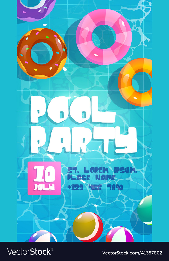 Premium Vector  Funny summer banner. pool party