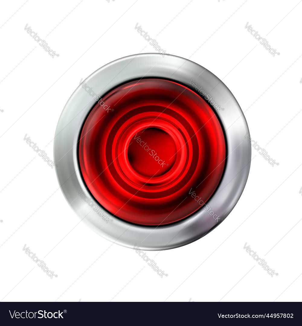 Realistic glossy red transparent circle button