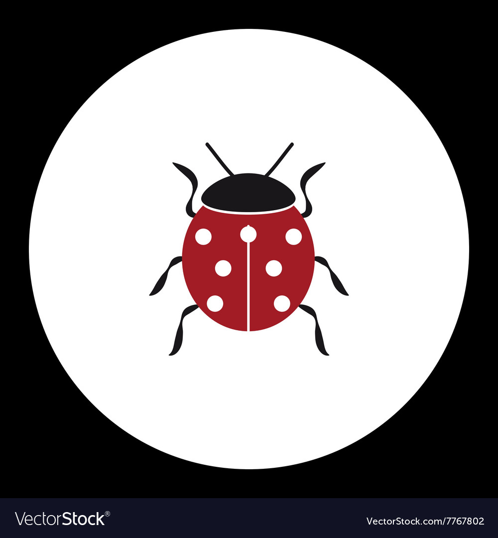 Red ladybug animal symbol simple black icon eps10