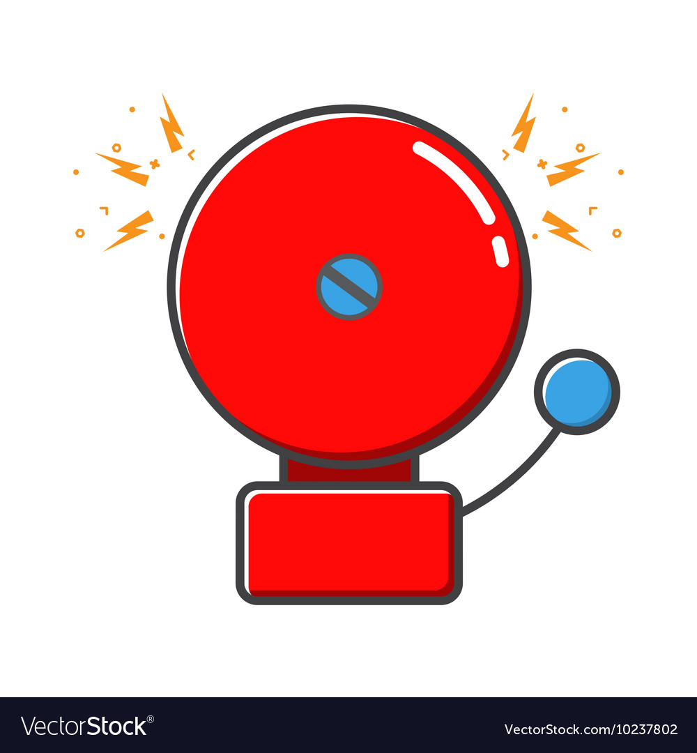 Red ringing alarm bell in retro style Royalty Free Vector