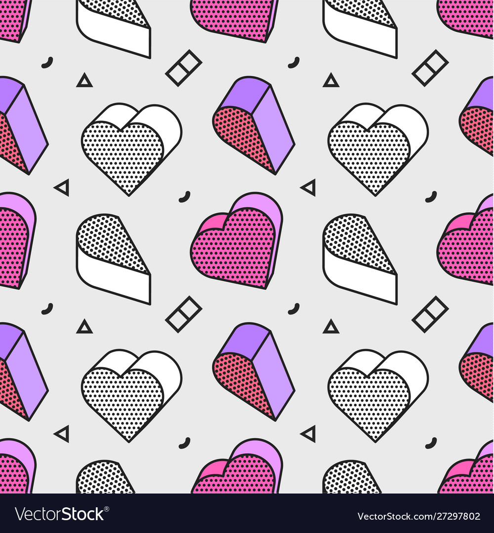 Seamless pattern colorful with 3d graphic