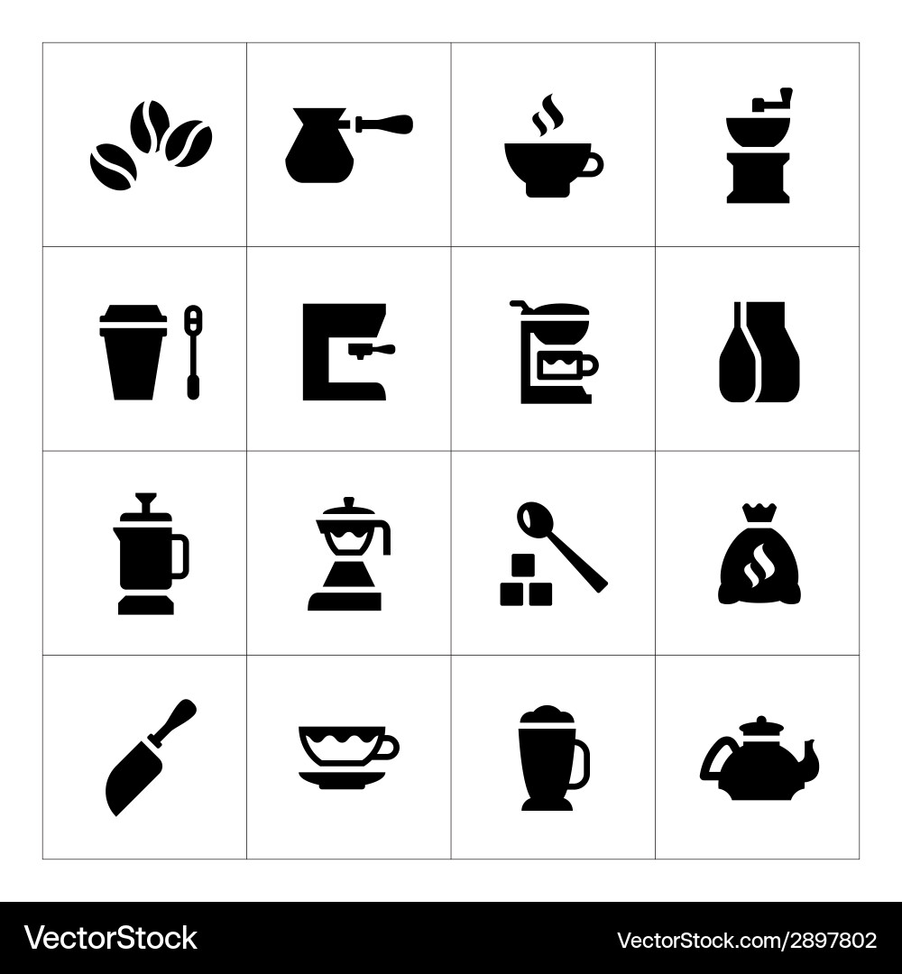 Set icons of coffee Royalty Free Vector Image VectorStock