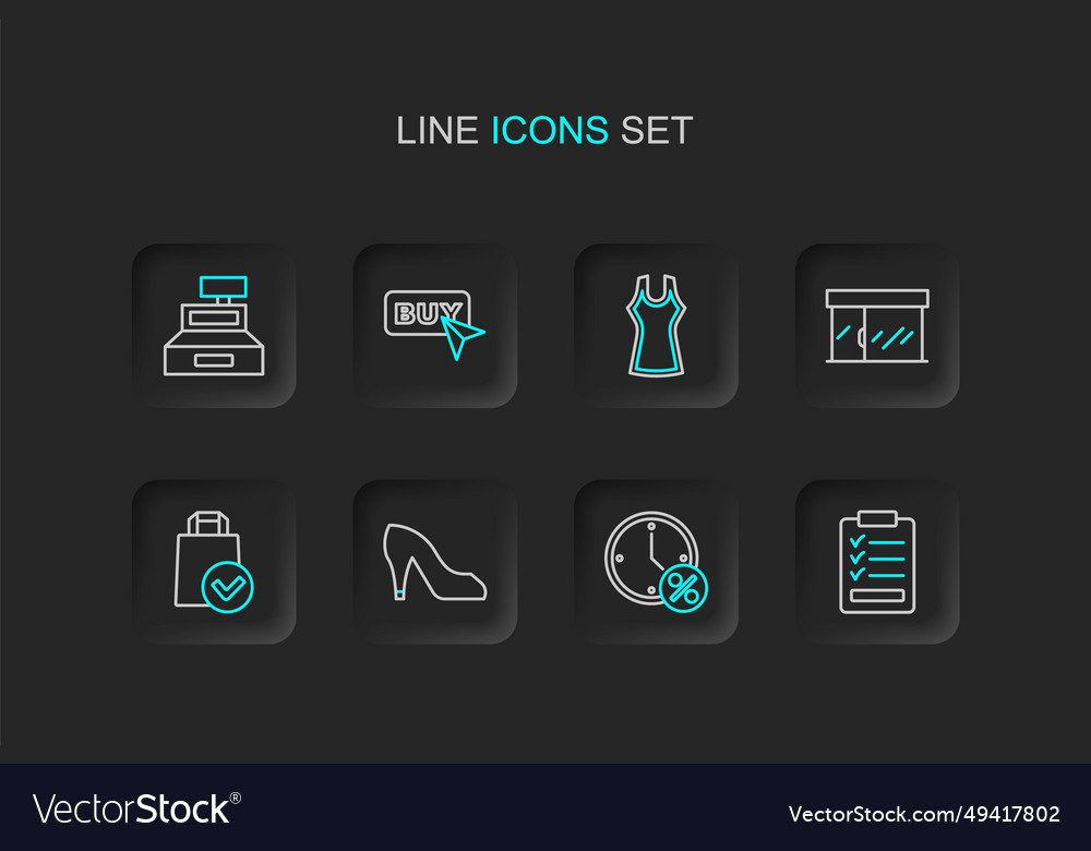 Set line clipboard with checklist clock Vector Image Set line clipboard with checklist clock