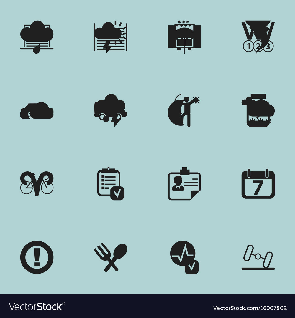 Set of 16 editable complicated icons includes