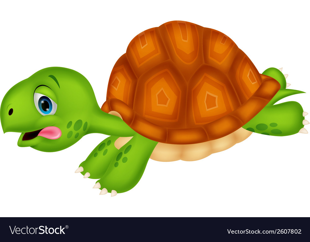 Smiling Turtle Cartoon Running