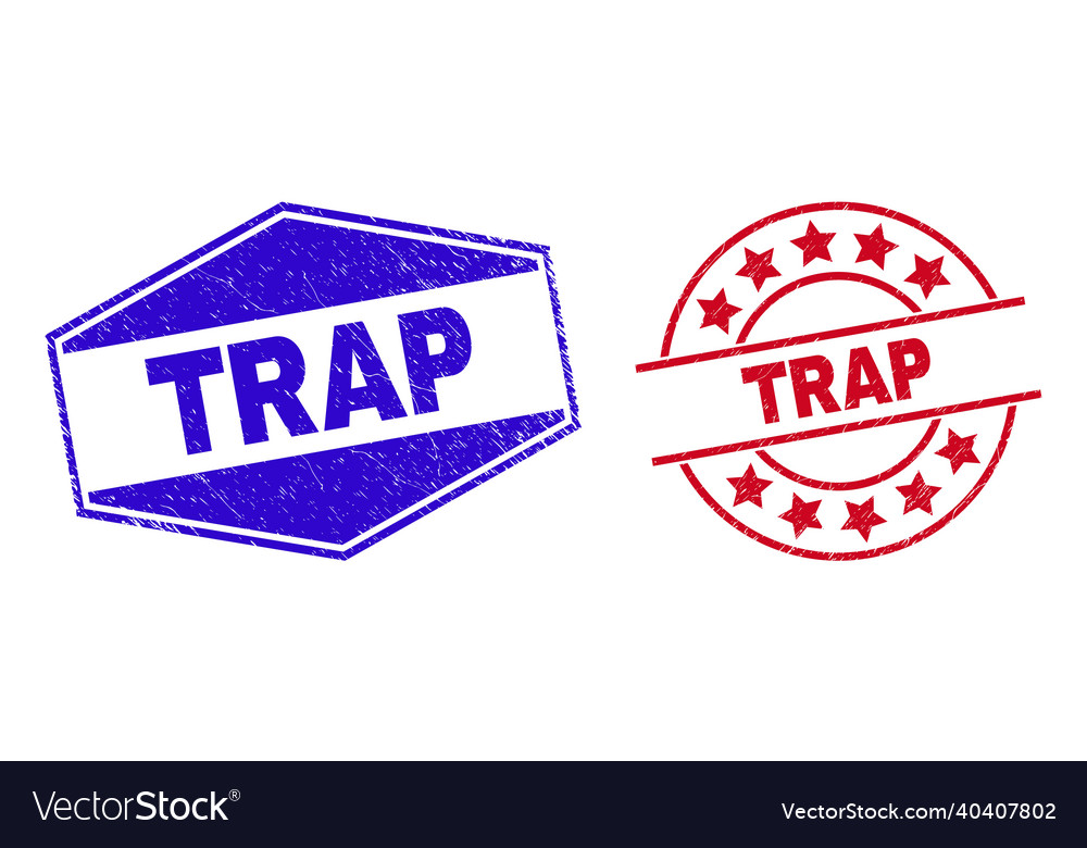 Trap corroded watermarks in circle and hexagonal Vector Image Trap corroded watermarks in circle and hexagonal