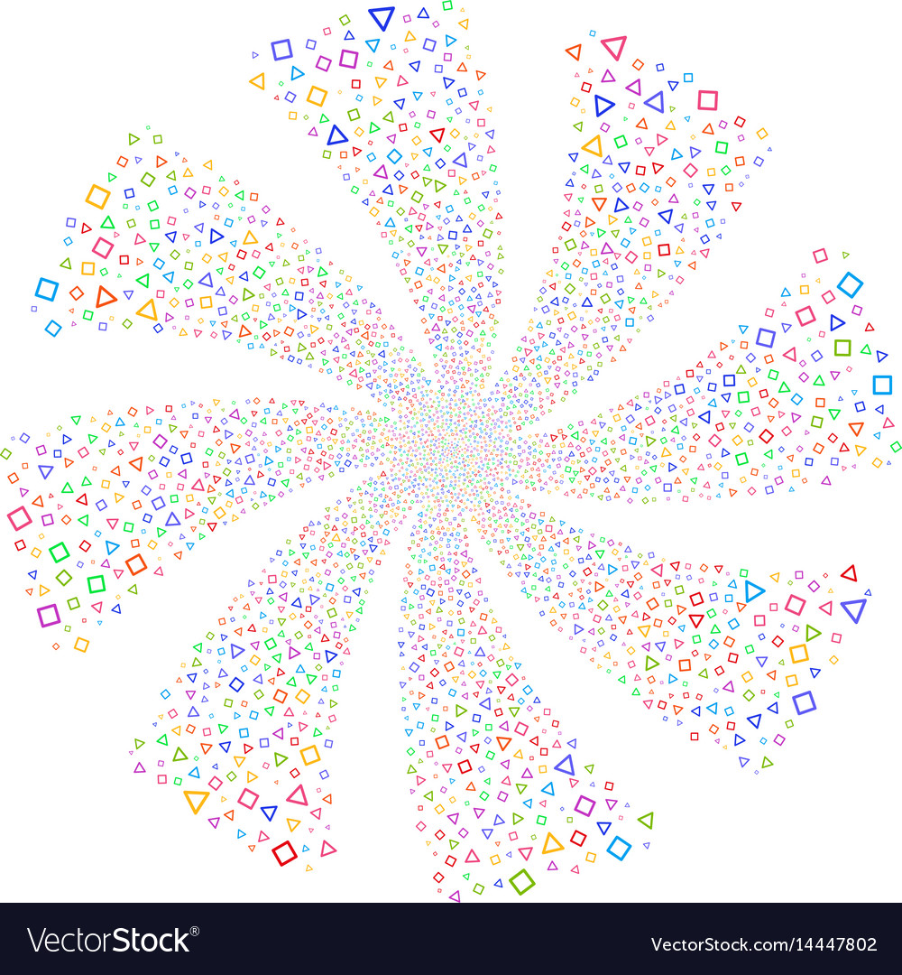 Triangle and square frames fireworks swirl