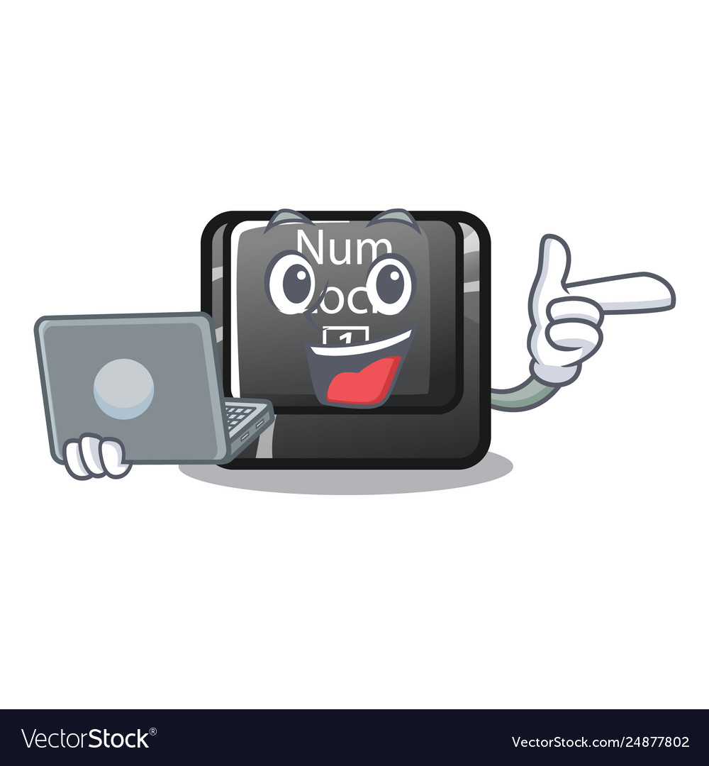 With laptop num lock isolated character Vector Image With laptop num lock isolated character