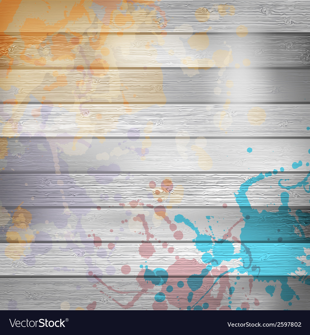 Wooden with paint splashes template plus eps10