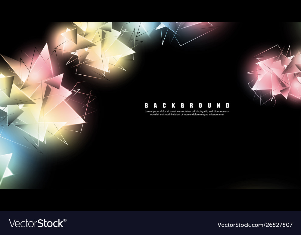 Abstract background with glowing triangles Vector Image Abstract background with glowing triangles
