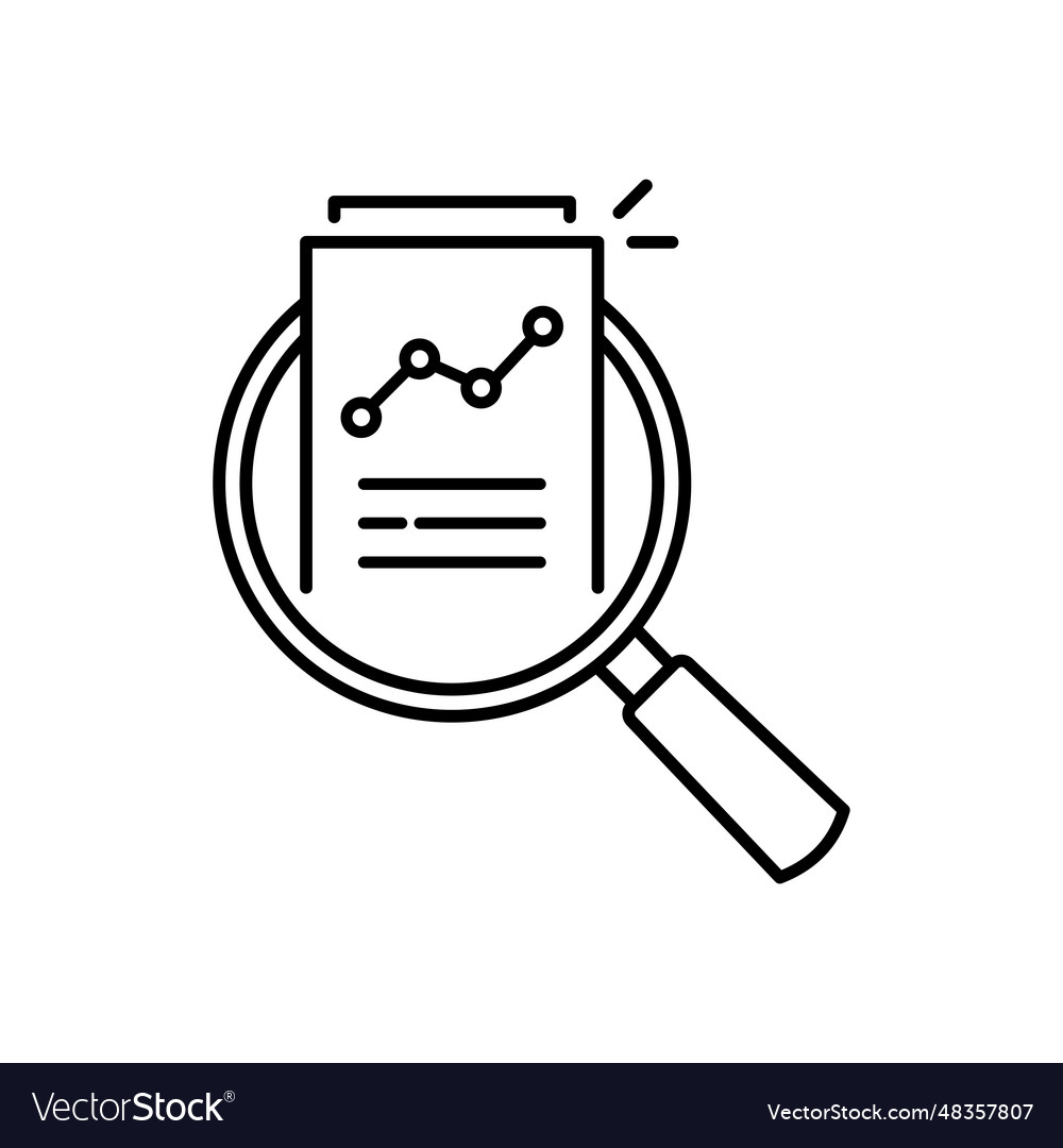 Audit and data analysis icon like thin line vector image Audit and data analysis icon like thin line