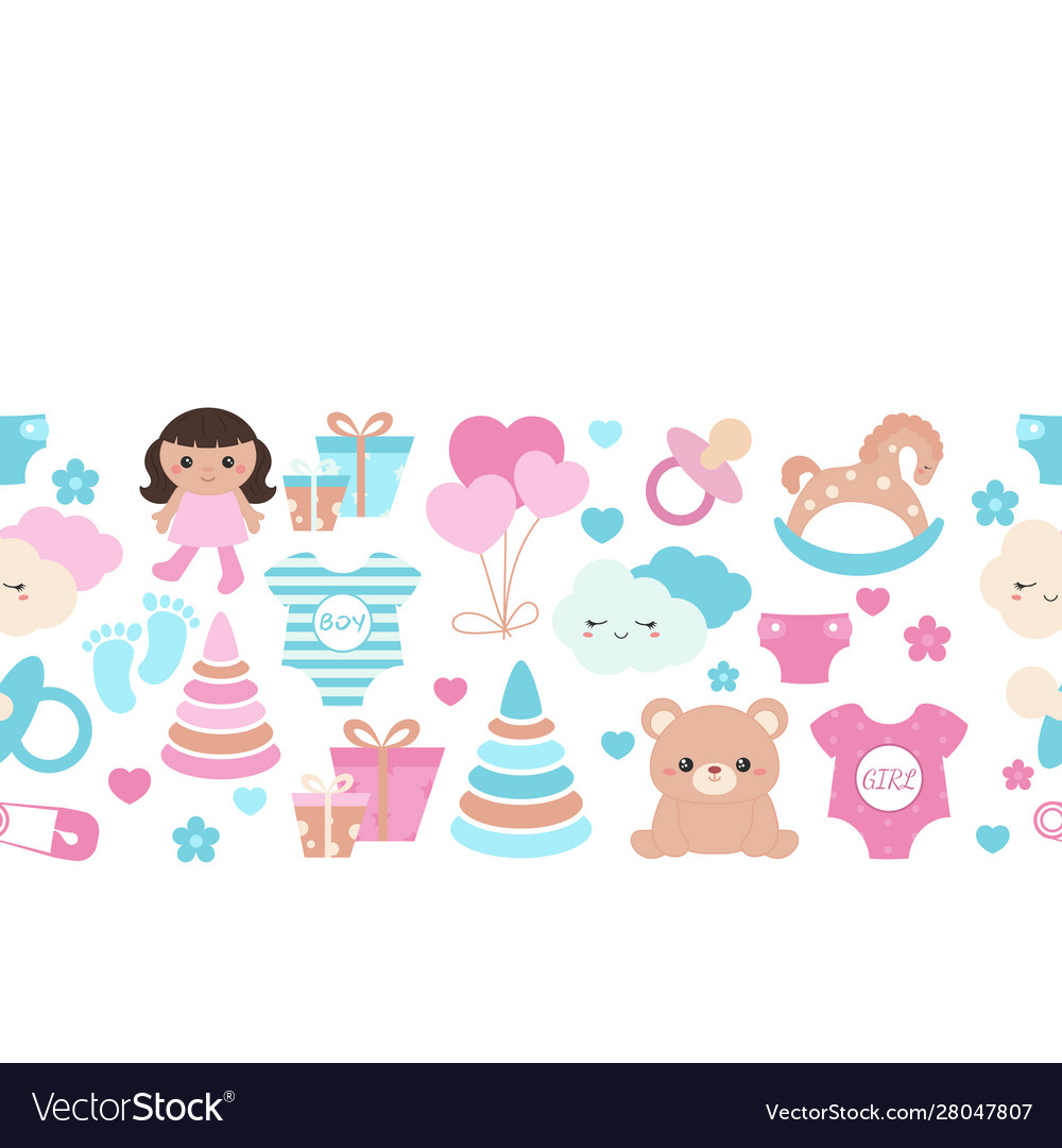 Background with simple baby symbols