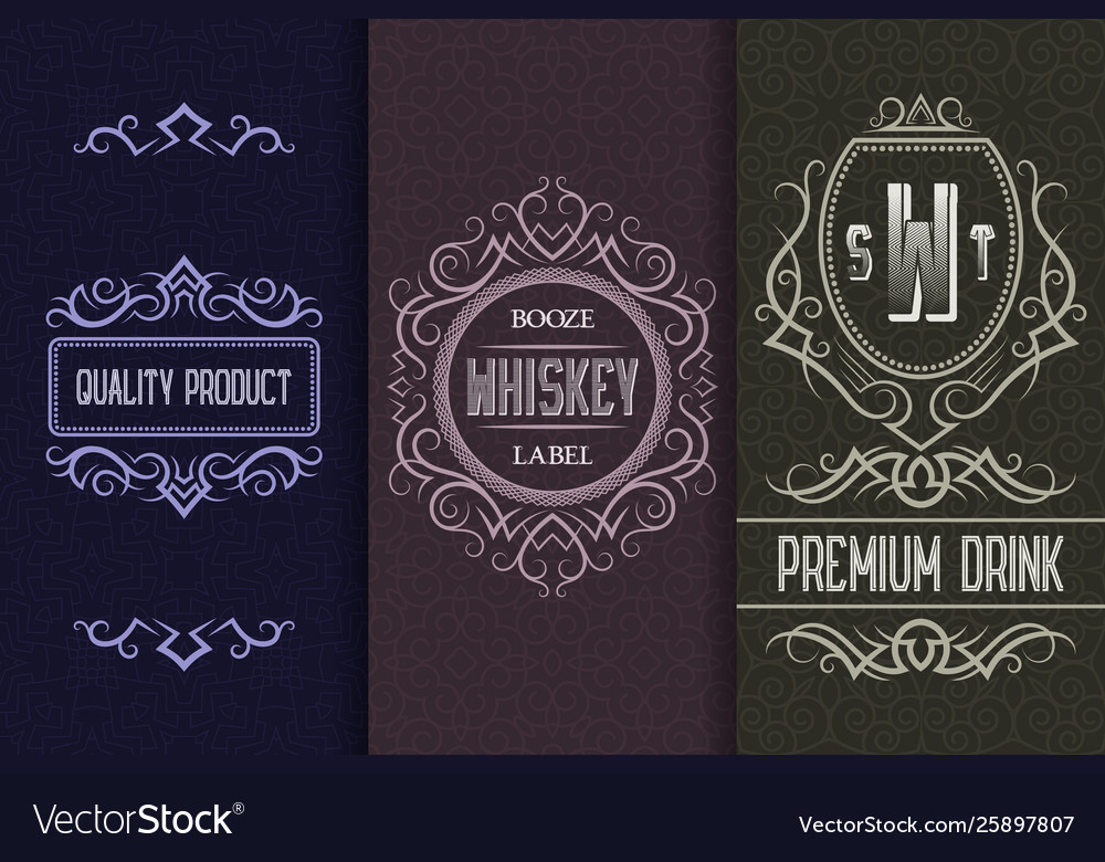 Beverage packaging design set alcohol drink vector image Beverage packaging design set alcohol drink