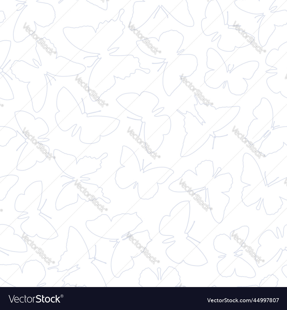 Black and white pattern of butterflies in a linear vector image Black and white pattern of butterflies in a linear