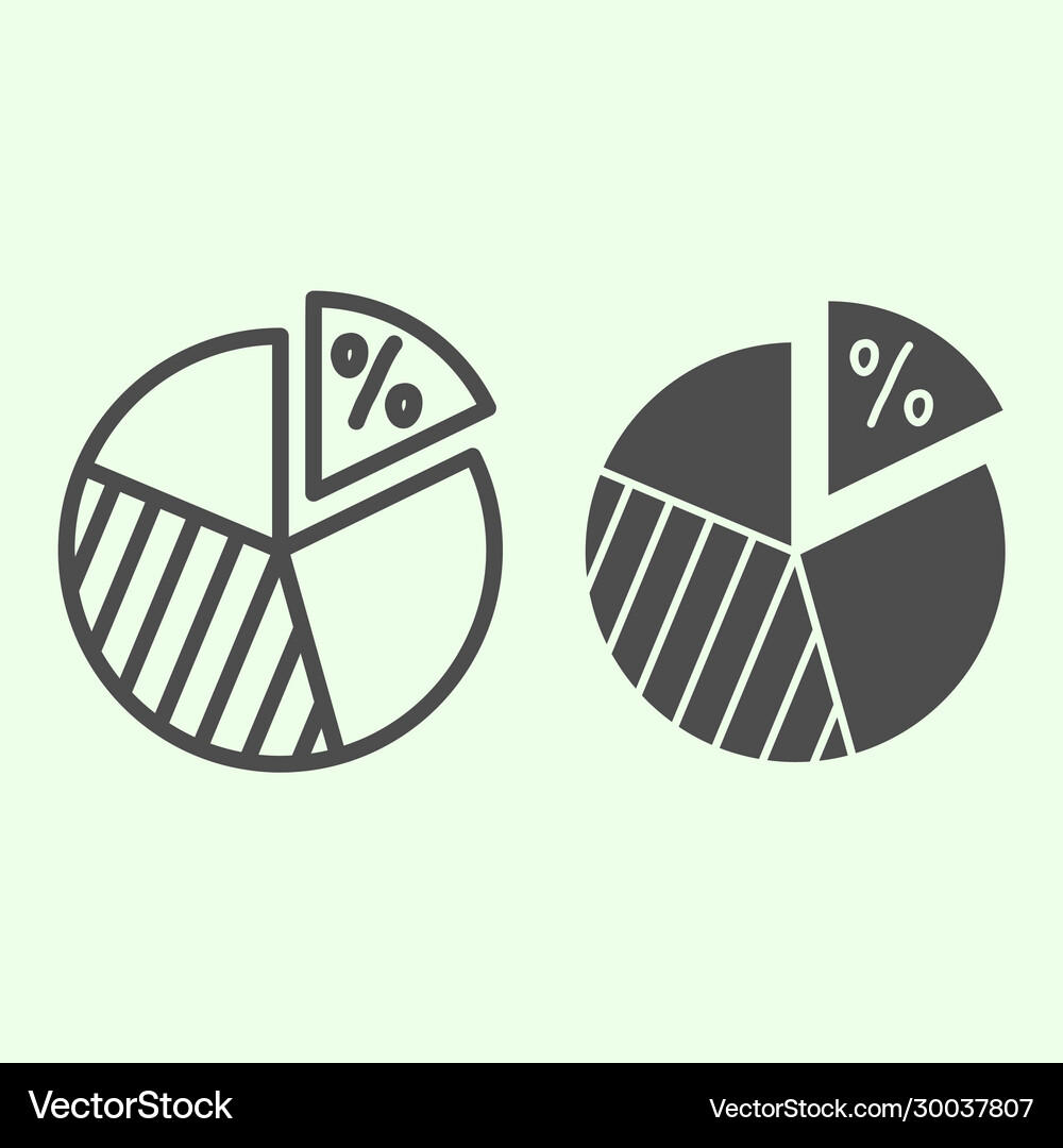 Circular diagram line and solid icon pie chart Vector Image