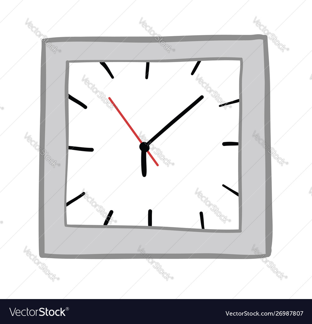 Clock time hand drawn