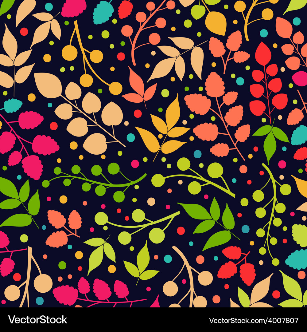 Colored pattern on leaves theme Autumn pattern Vector Image