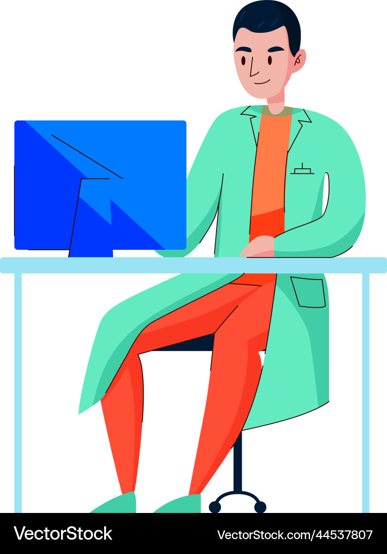 Doctor Flat Royalty Free Vector Image Vectorstock