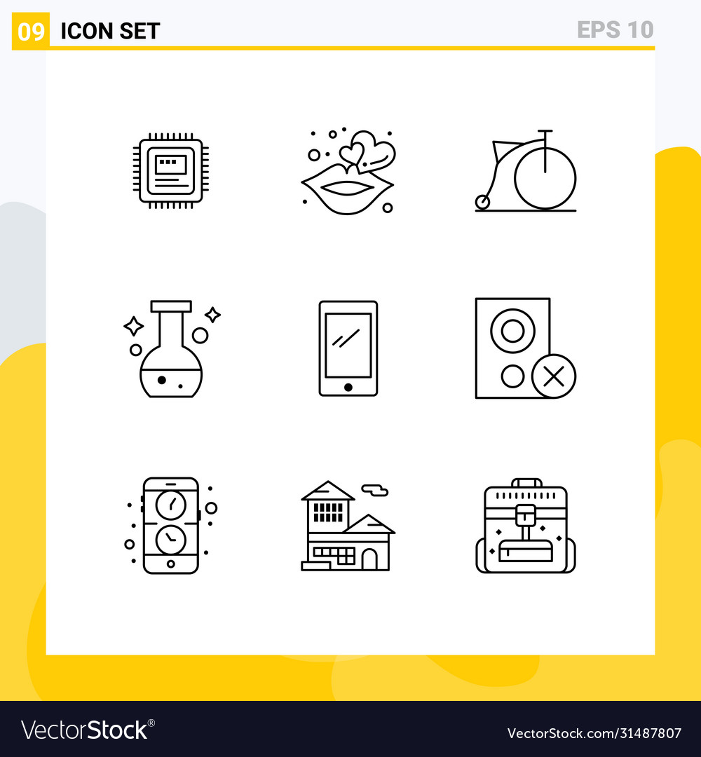 Editable line pack 9 simple outlines smart