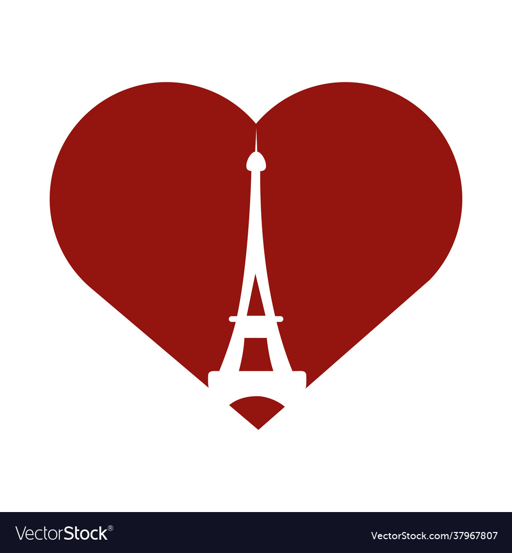 Eiffel tower in heart