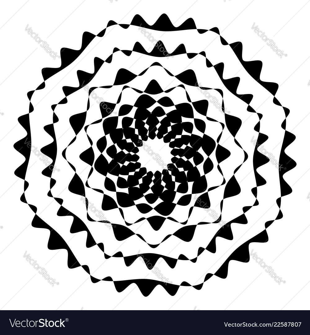 Geometric circle with distorted shapes rotating vector image Geometric circle with distorted shapes rotating