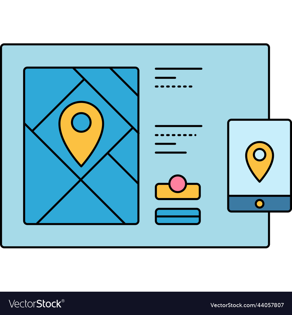 Gps icon mobile map for location search