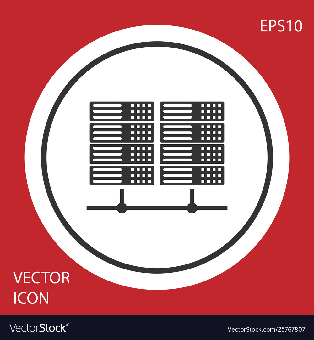 Grey server data web hosting icon isolated vector image Grey server data web hosting icon isolated
