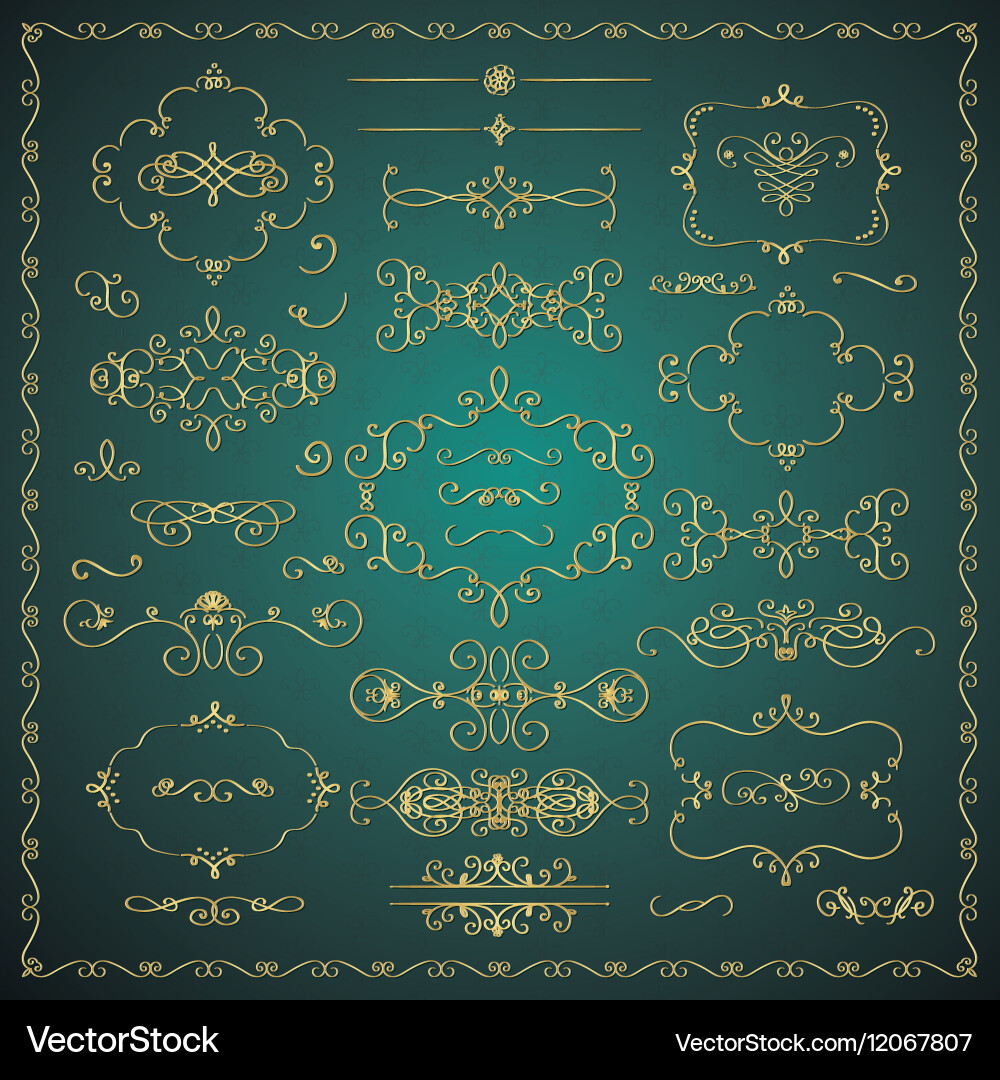 Hand drawn decorative golden design Royalty Free Vector
