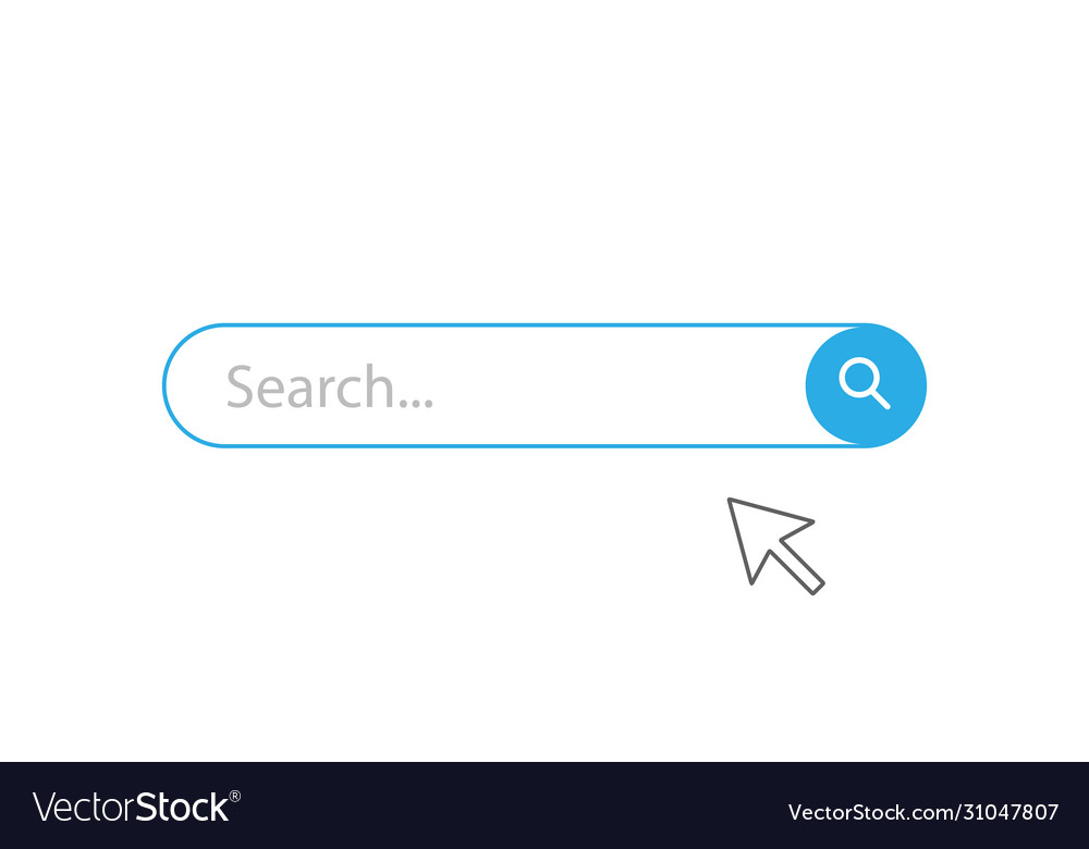 Internet search frame with pointer isolated web vector image Internet search frame with pointer isolated web