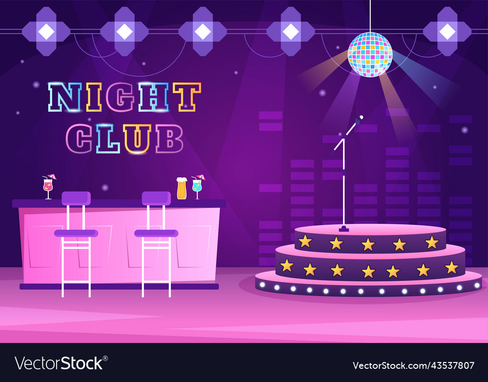 Night club interior cartoon for nightlife like vector image Night club interior cartoon for nightlife like