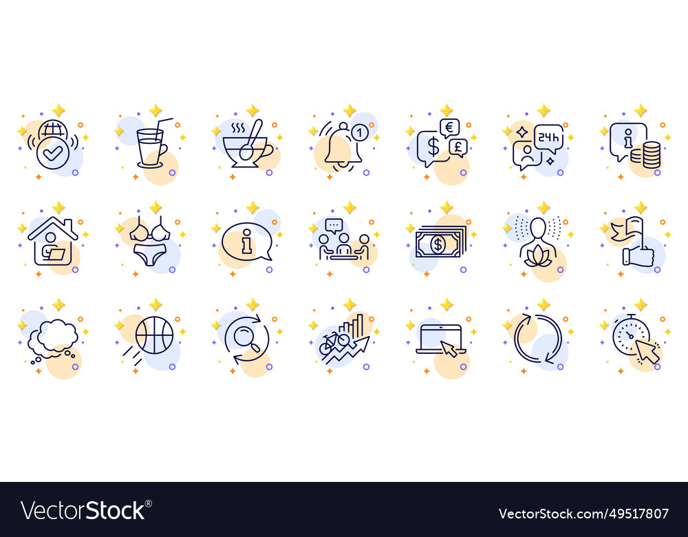 Outline set of information speech bubble vector image Outline set of information speech bubble