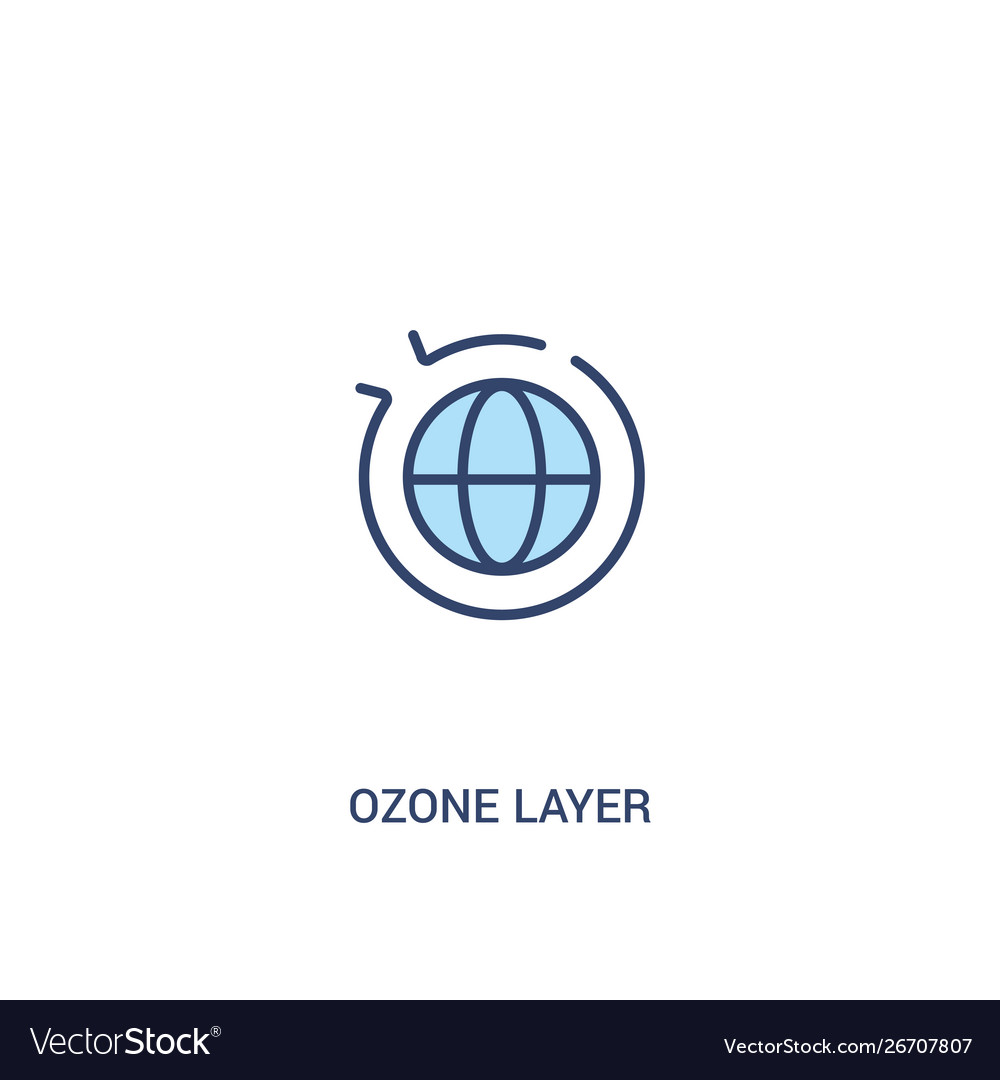 Ozone layer concept 2 colored icon simple line vector image Ozone layer concept 2 colored icon simple line