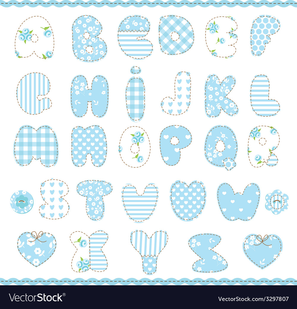 Patchwork Alphabet Fabric Scrapbook