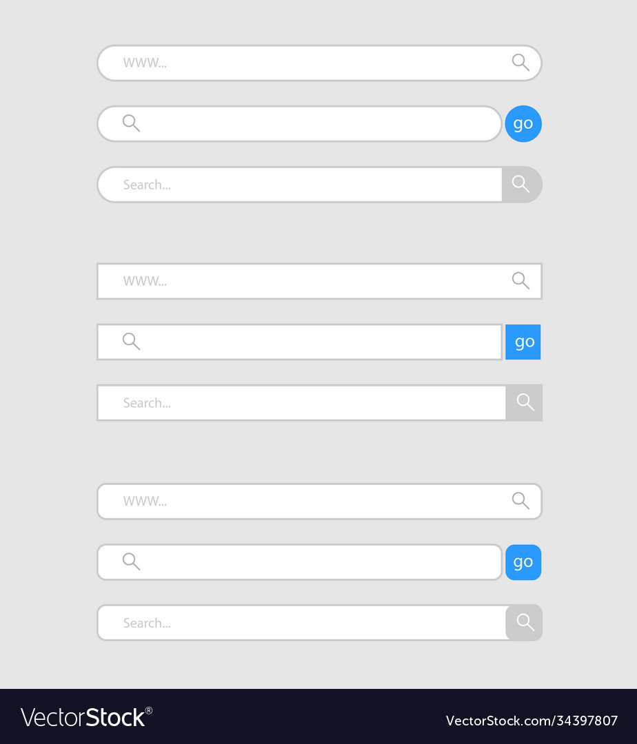 Search bar template for internet searching design vector image Search bar template for internet searching design