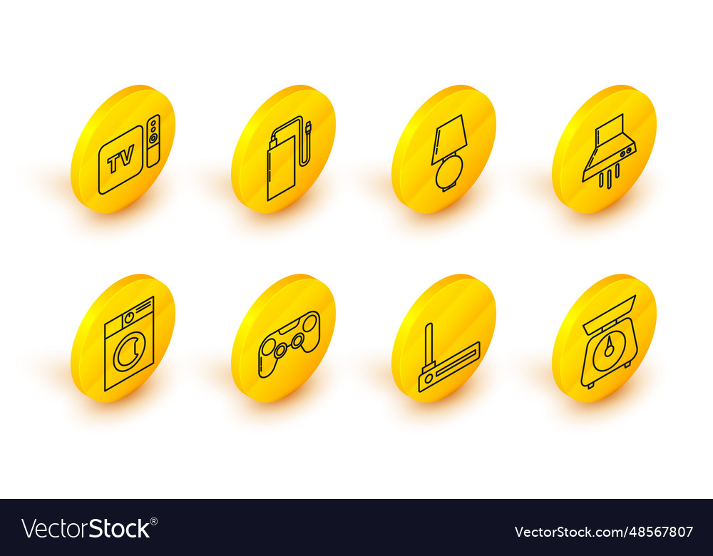Set line scales router and wi-fi signal gamepad vector image Set line scales router and wi-fi signal gamepad