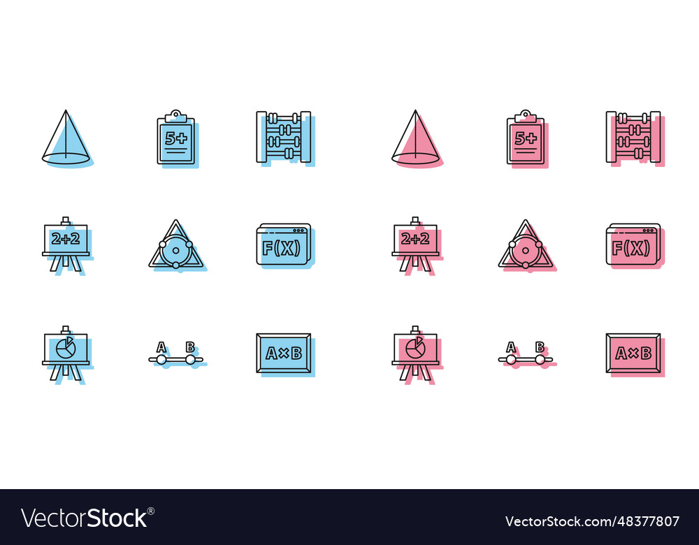 Set line xyz coordinate system test exam sheet vector image Set line xyz coordinate system test exam sheet