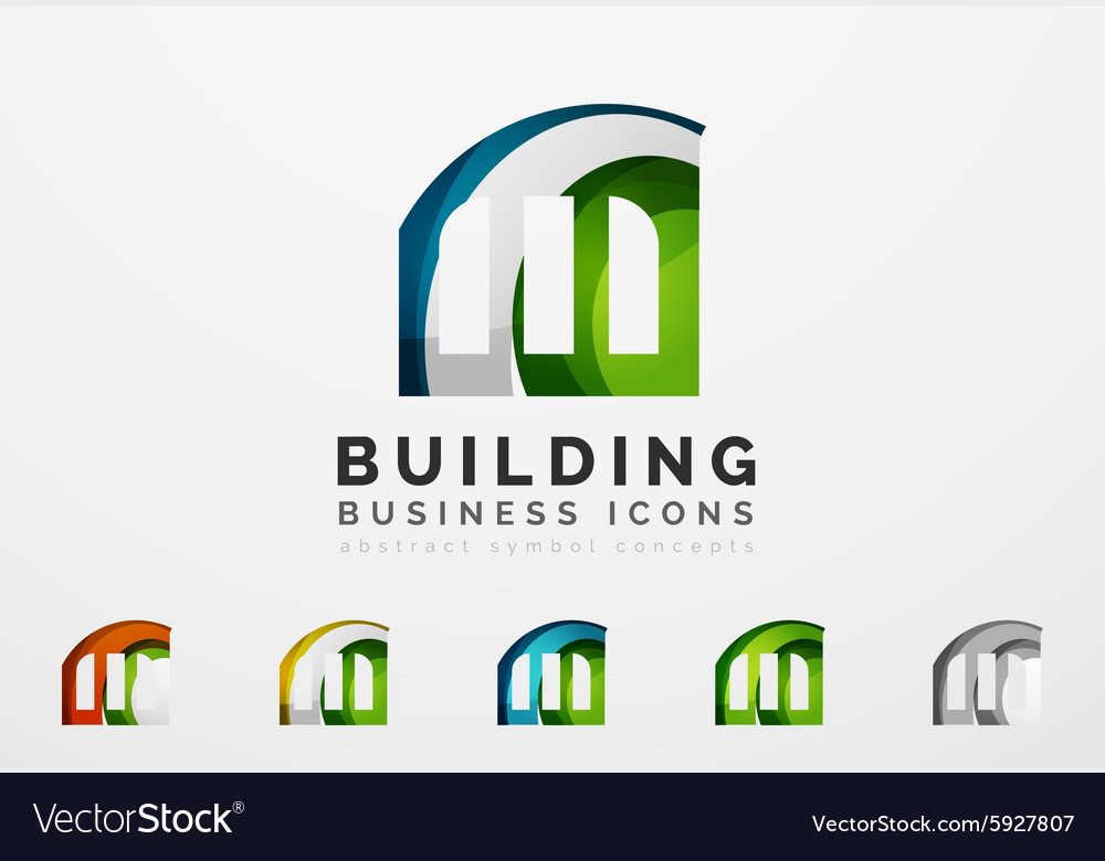 Set of real estate or building logo business icons