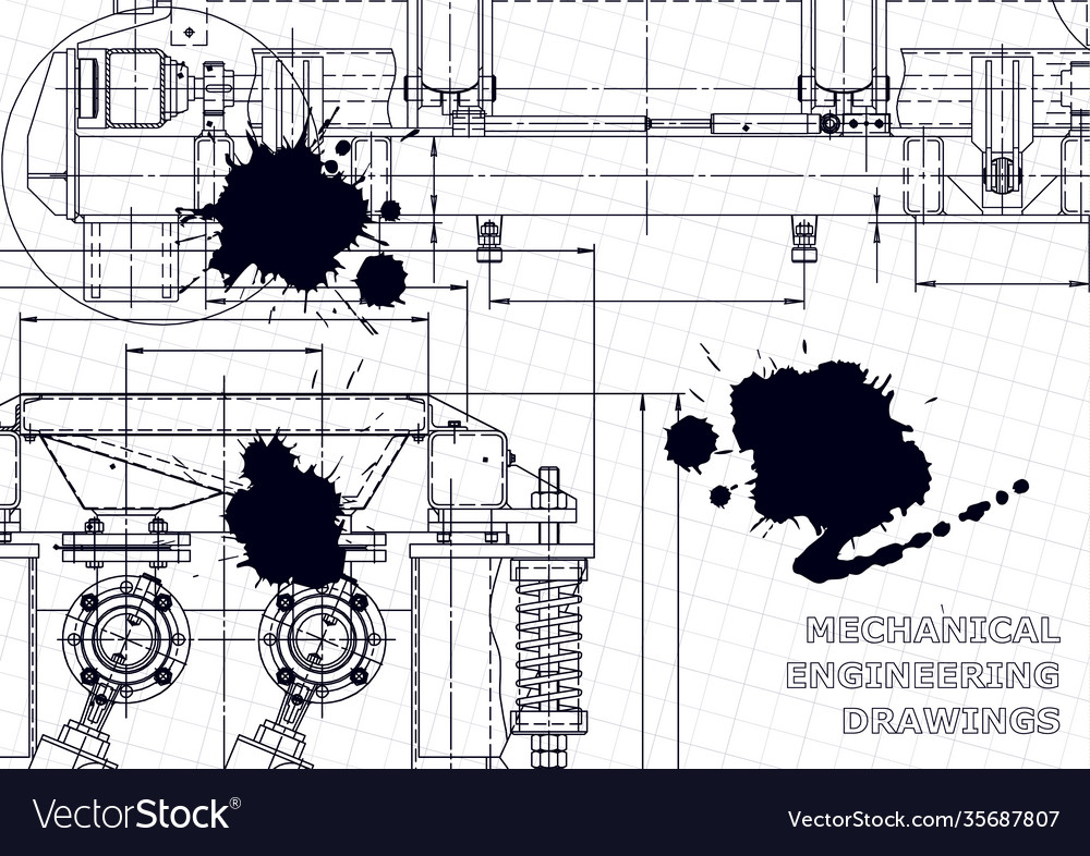 Technical abstract background engineering drawing Vector Image Technical abstract background engineering drawing