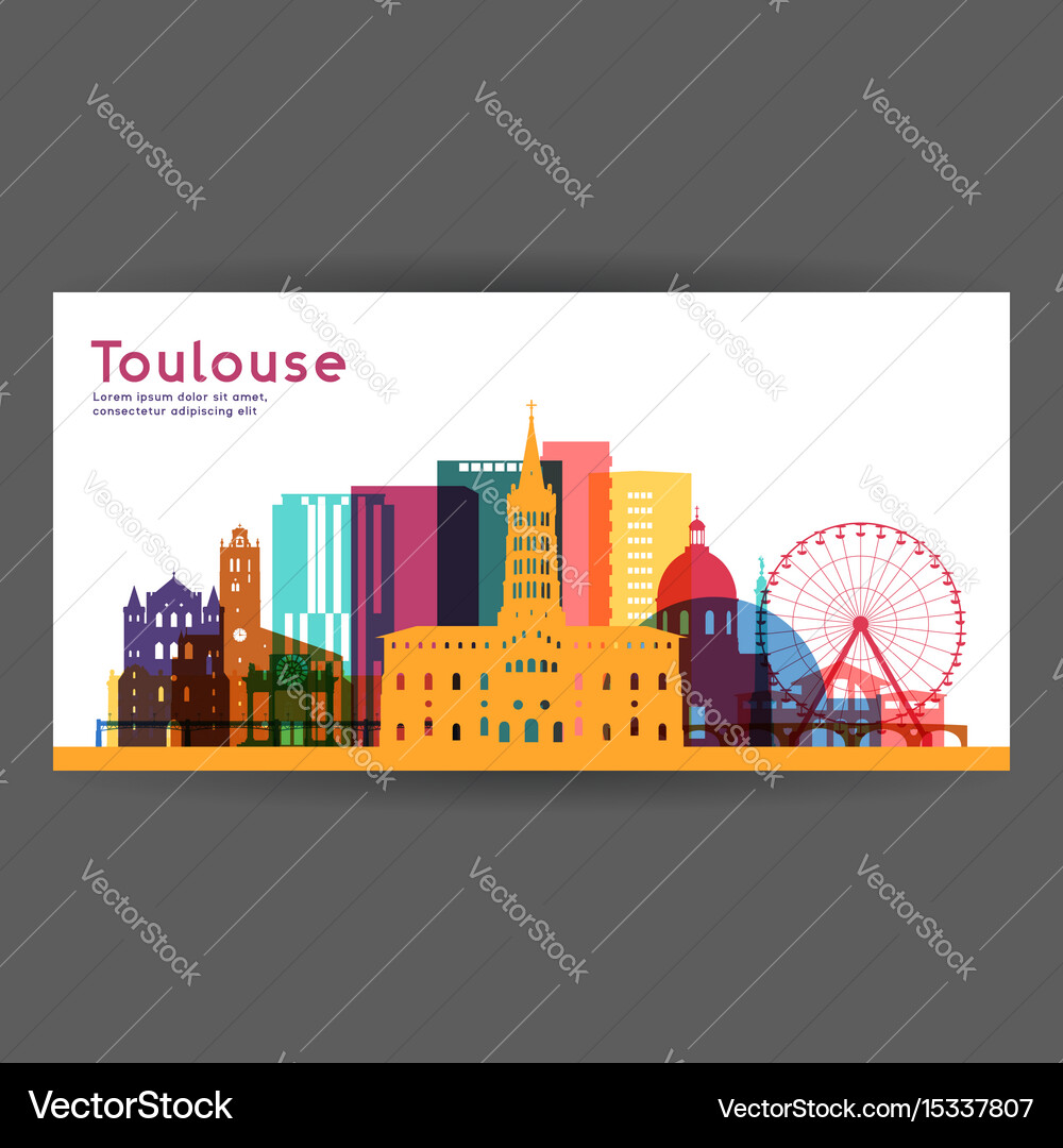 Toulouse colorful architecture Royalty Free Vector Image