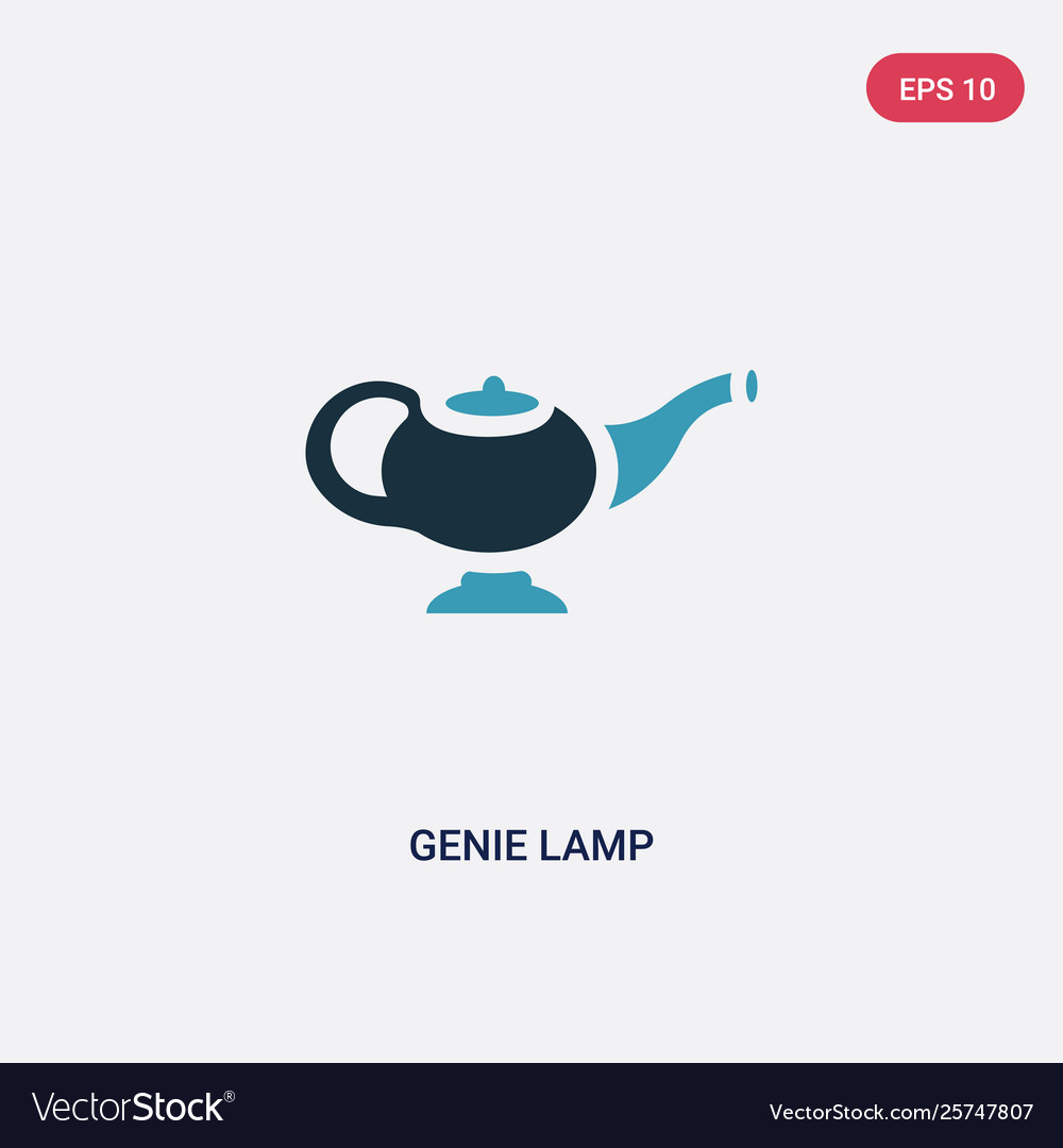 Two color genie lamp icon from religion concept