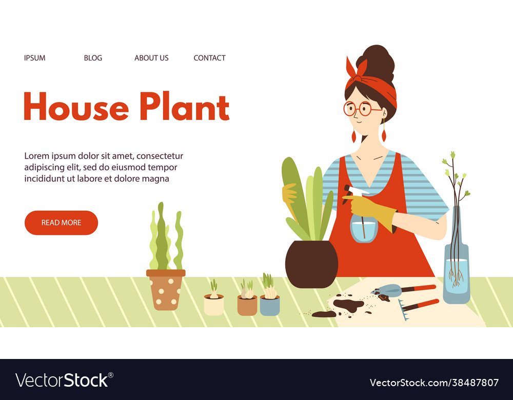 Urban jungle web banner with woman taking care