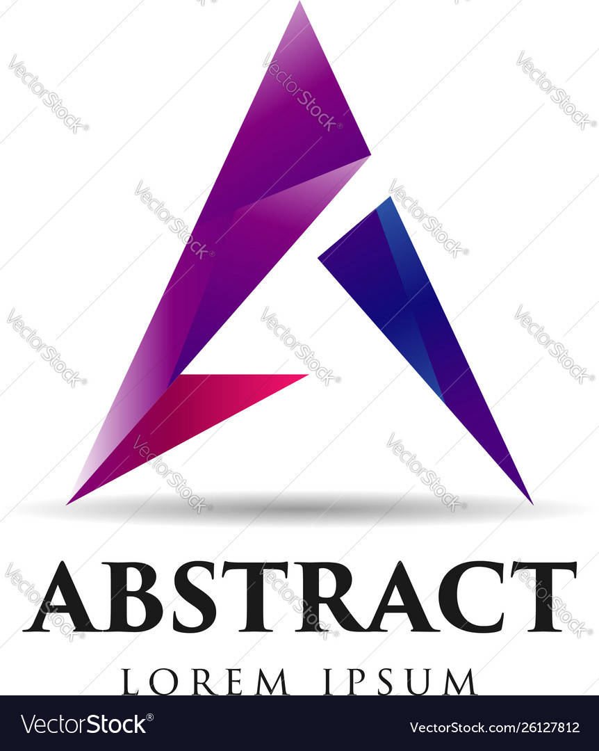 Abstract purple a logo symbol