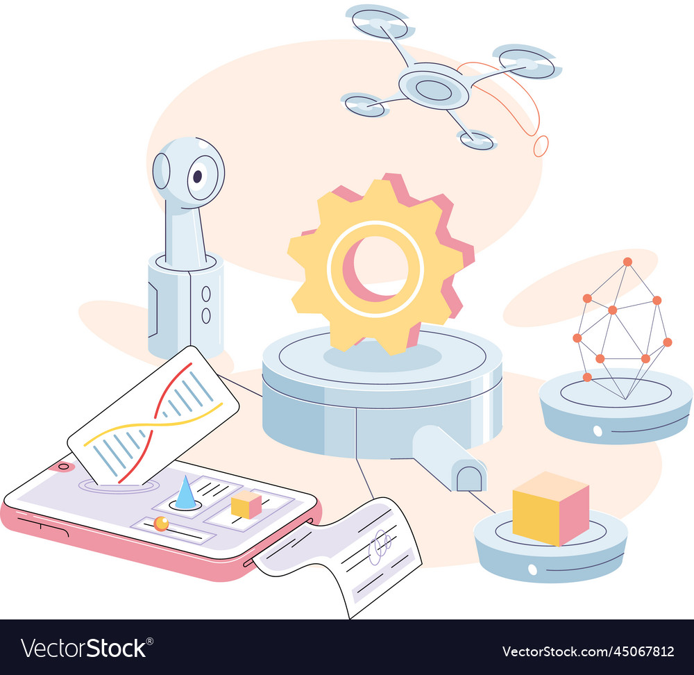 Artificial intelligence future technology neural vector image Artificial intelligence future technology neural