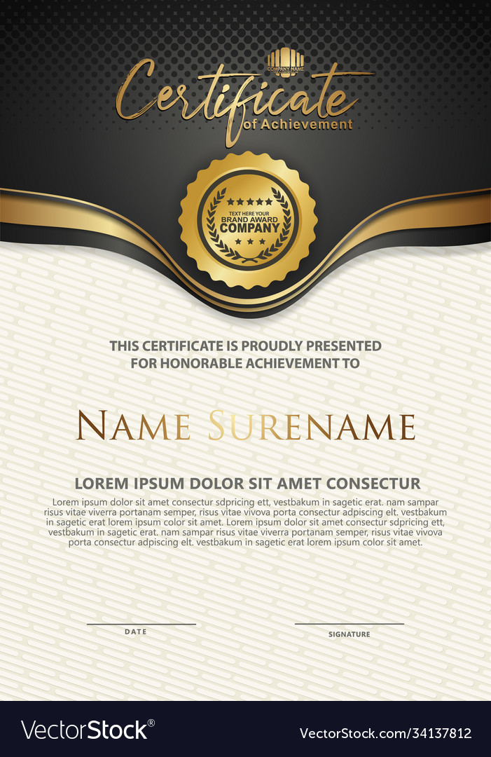 Certificate template with luxury and elegant Vector Image