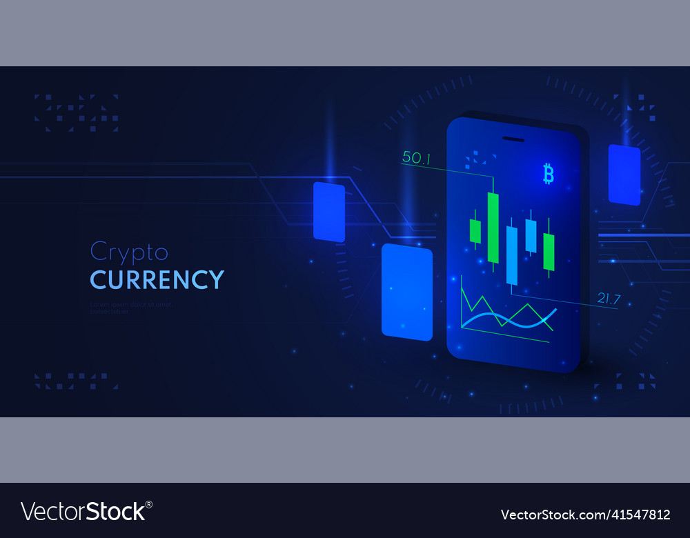 Cryptocurrency trading background with graph