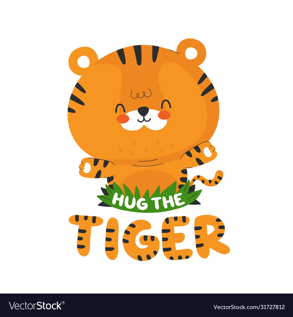 Cute funny little tiger cartoon Royalty Free Vector Image Cute funny little tiger cartoon Royalty Free Vector Image
