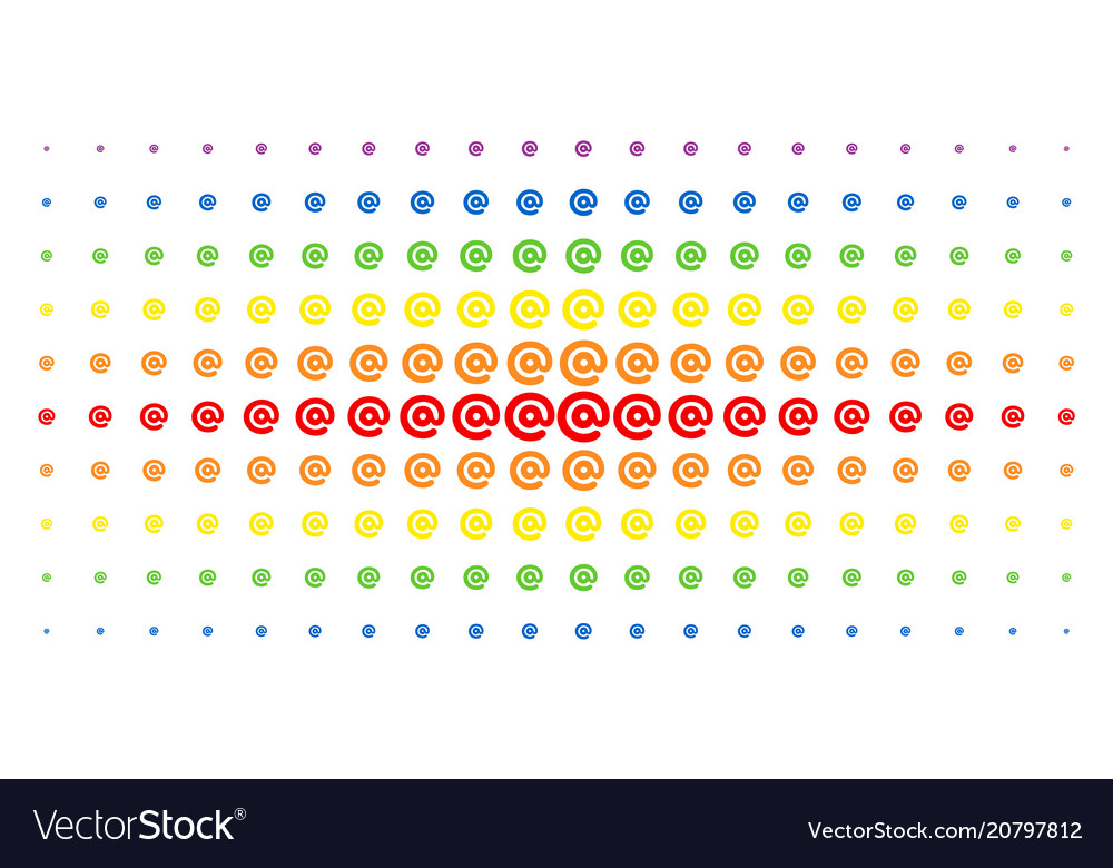 Email symbol spectrum halftone pattern