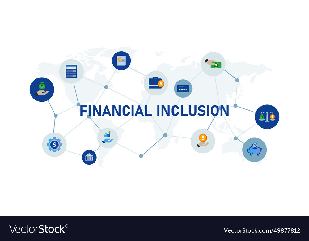 Financial inclusion business economy with money Vector Image